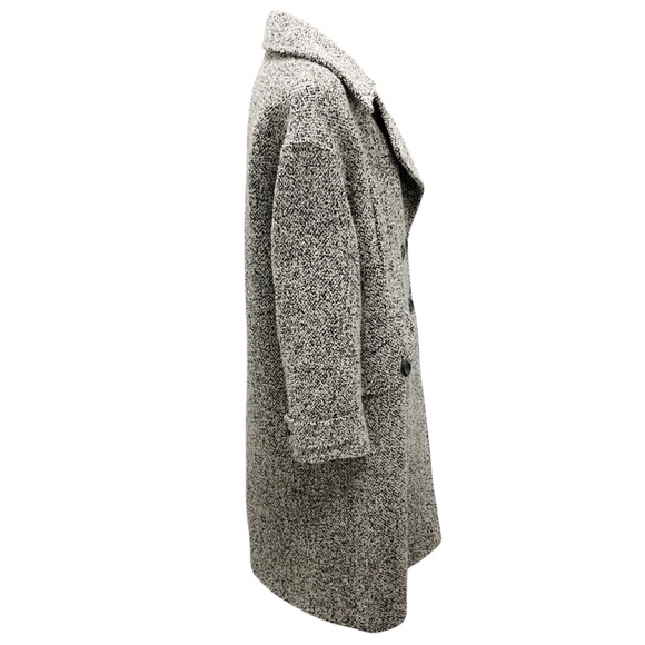 FABRIQUE BLACK / WHITE / HATHA GREY DAISY ULTRALIGHT BOUCLE WOOL COAT - Picture 2 of 5